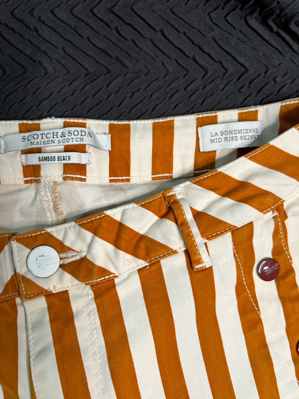 Scotch & Soda Maison Scotch Striped Mid-Rise Skinny Jeans 30/32 - Picture 5 of 9